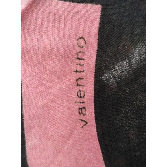 1970s VALENTINO COUTURE Scarf Wrap Cashmere Silk Black Mauve Polka Dots Italy - Picture 3 of 7